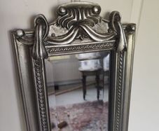 Hanging Mirror Embossed Silver