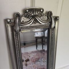 Hanging Mirror Embossed Silver