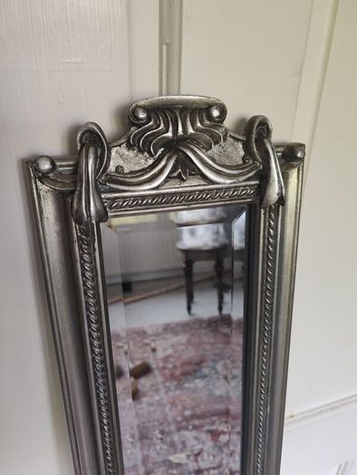 Hanging Mirror Embossed Silver
