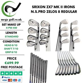 Srixon ZX7 MK II Irons / 4-Pw-Aw / N.S.Pro Zelos 8 Regular