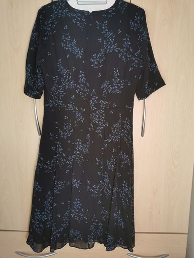 JIGSAW silk black floral dress UK 12