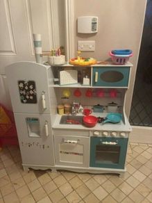 Kids Wooden Play Kitchen & Market Stall Bundle