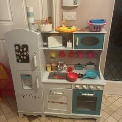 Kids Wooden Play Kitchen & Market Stall Bundle