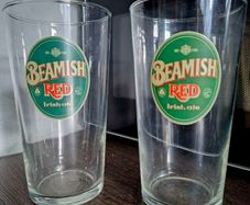 Vintage Beamish Red Pint Glasses