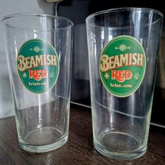 Vintage Beamish Red Pint Glasses
