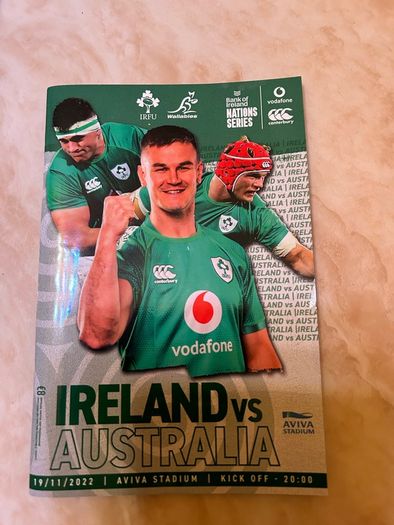 Ireland v Australia 2022 Rugby Programme