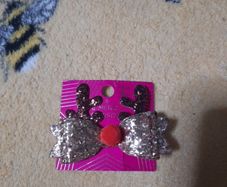Christmas glitter hair bow clip