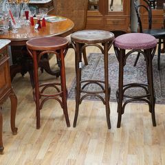 Three Vintage Bentwood High Bar Stools