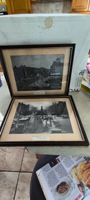 Set of 2 black and white prints of photographs with Dublin interest. Including O'Connell Street in 1920