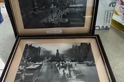 Set of 2 black and white prints of photographs with Dublin interest. Including O'Connell Street in 1920