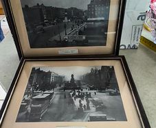 Set of 2 black and white prints of photographs with Dublin interest. Including O'Connell Street in 1920