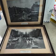 Set of 2 black and white prints of photographs with Dublin interest. Including O'Connell Street in 1920