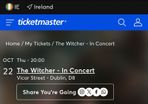 The witcher in concert ticket