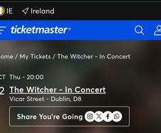 The witcher in concert ticket