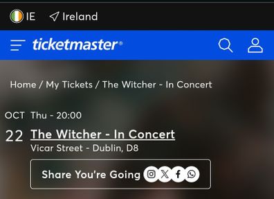 The witcher in concert ticket