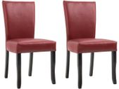 Dining Chairs 2 pcs Wine Red Faux Leather