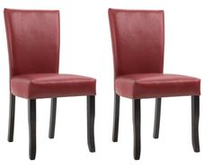 Dining Chairs 2 pcs Wine Red Faux Leather