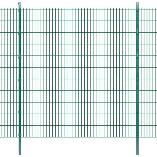 2D Garden Fence Panel & Posts 2008x2230 mm 2 m Green