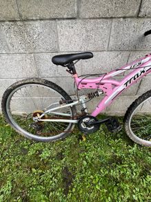 Pink mountain bike