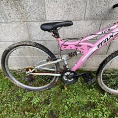 Pink mountain bike