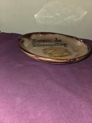Vintage Earthware Daus De Formatge Cheese Plate