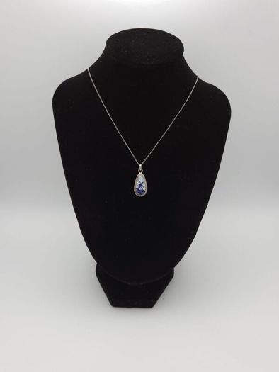 Vinage 835 Silver Delft Ceramic Necklace