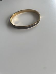 Brown Enamel S Steel Bangle
