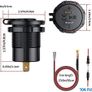 Car Charger Socket QC3.0 USB Mini Size Dual Port Quick Charge 9V - 32V 36W LED Digital Voltmeter with Switch for Marine, Boat, Motorcycle, Truck, Golf Cart (Black) Image 2