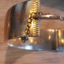Vintage 1/10th 9ct Gold Hinged Bangle with Garnets - John Brereton Box 1977 Image 5