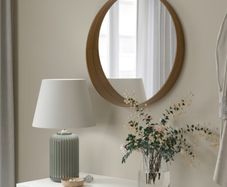 Round Wall Mirror 60 cm - Wooden Frame - PICK UP ONLY