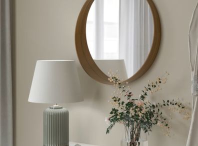 Round Wall Mirror 60 cm - Wooden Frame - PICK UP ONLY