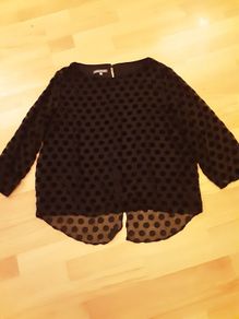 Laura Ashley  Elegant and Sophisticated Top, with a Spotted Pattern/Colour: Black  .. Size: 12 UK  40 EU/Price Drop