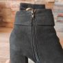 Black Suede Ankle Boots with Gold buckle, size 5 Image 3