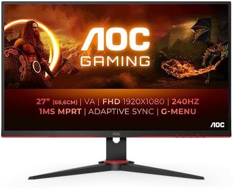 AOC Gaming 27G2ZNE - 27 inch Full HD Monitor, 240 Hz, 1 ms MPRT, FreeSync Prem. (1920x1080, HDMI 1.4, DisplayPort 1.2) black/red