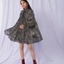 Maje Baby Doll Dress in Printed Silk Image 2