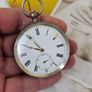 Early 1800s Antique Silver Swiss Made Pocket Watch Key watch Image 6