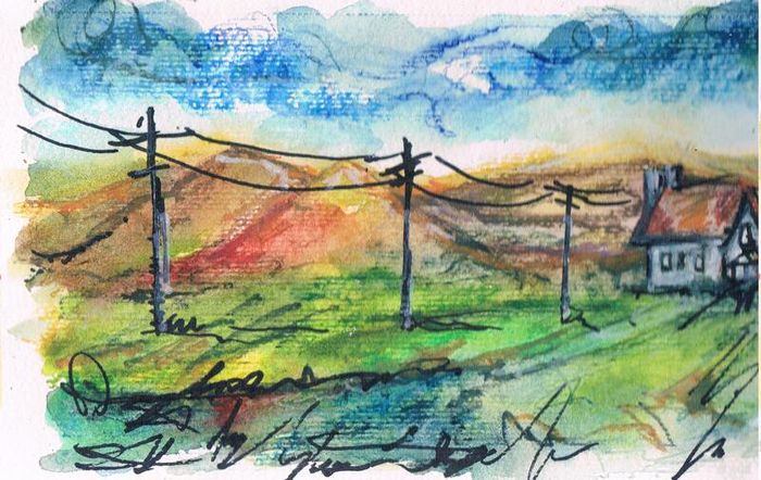 Ireland Inspired Aquarell Landscape from the Artist