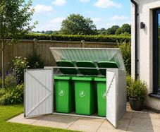 3 Bay Metal Wheelie Bin Storage