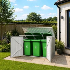 3 Bay Metal Wheelie Bin Storage