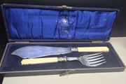 Antique Victorian Hallmarked Fish Serving Set Circa 1896 Original Case