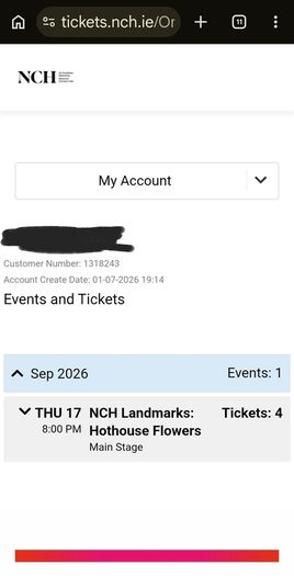 Hothouse Flowers NCH Thurs
