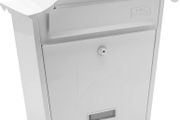 NEW SALE | White Classic Wall Mounted Galvanised Steel Lockable Weatherproof Post Box - 36x37x13cm