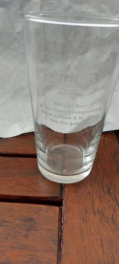 Gillespies malt stout pint glass,official beer to the open championship at royal Lytham & St. Anne's 18th to 21th ,1996,,buyer collects or pays postage, collectors item