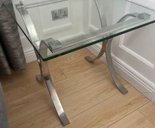 Glass coffee table & 2 side tables