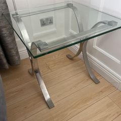 Glass coffee table & 2 side tables