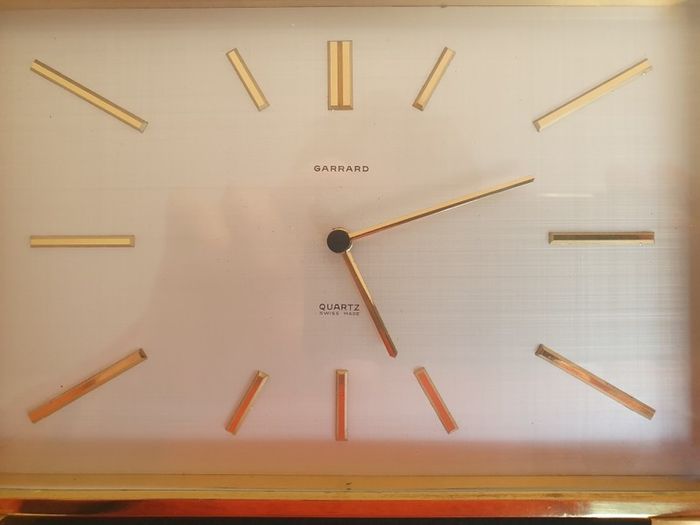 Garrard of London Mid-Century Swiss Quartz Mantel Clock - Sold Brass