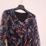 Sophie B Multicolor Abstract Feather Print Lace V-Neck A-Line Dress 18UK/46EU Image 8