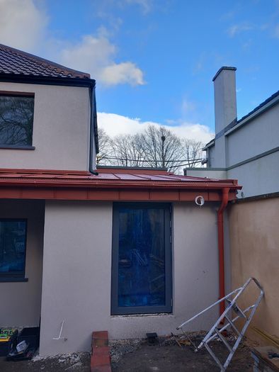 Standing seam roof, sale and delivery of roofing materials and gutter systems