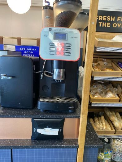 Chilled mineral cabinet and 2 coffee machines