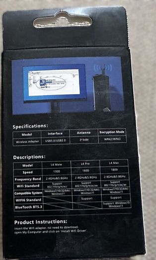 WiFi 6 AX1800 USB Wireless Adapter